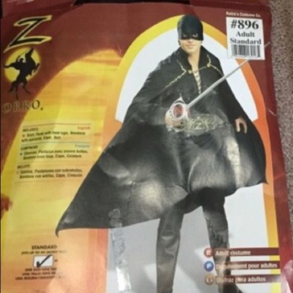 Men's Zorro costume size large